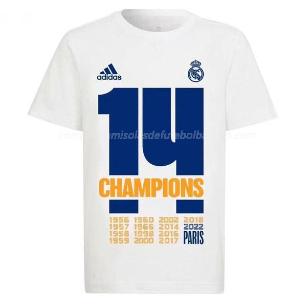 camisa real madrid 14 campeão branco 2022