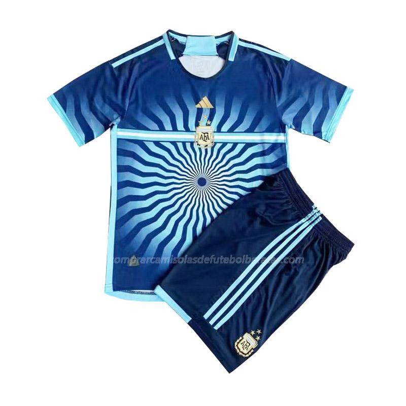 camisola argentina crianças edição especial azul 2023