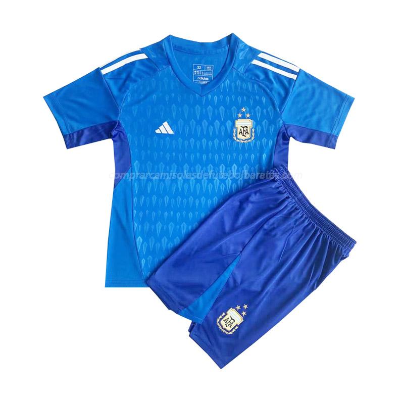 camisola argentina crianças guarda-redes azul 2023