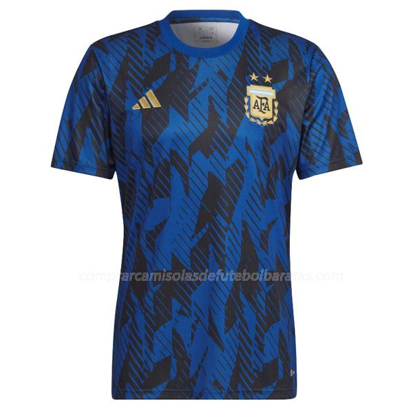 camisola argentina pre-match azul 2022