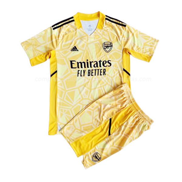 camisola arsenal crianças guarda-redes amarelo para 2022-23