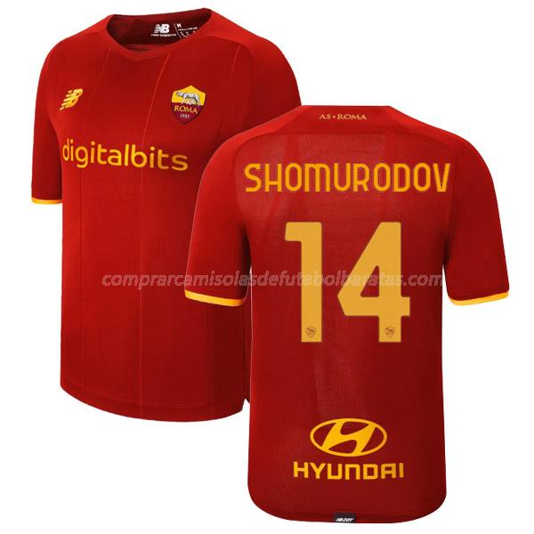 camisola as roma shomurodov equipamento principal para 2021-22