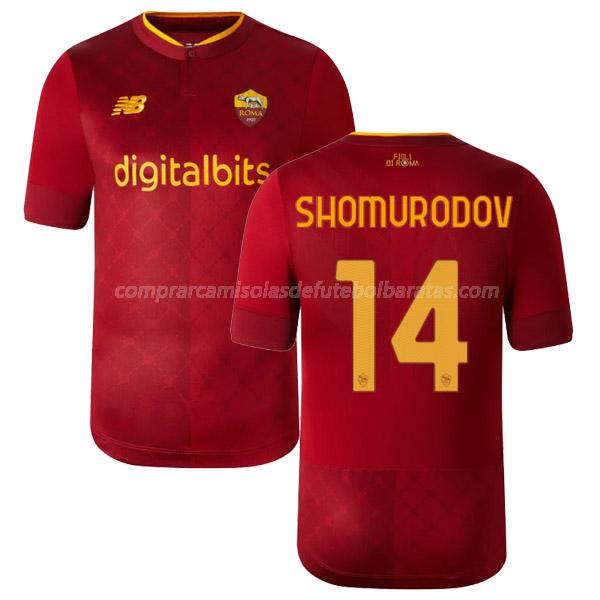 camisola as roma shomurodov equipamento principal para 2022-23