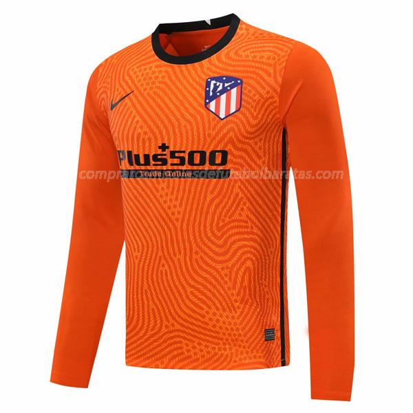camisola atlético de madrid manga comprida do guarda-redes laranja para 2020-21