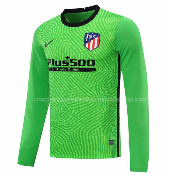 camisola atlético de madrid manga comprida do guarda-redes verde para 2020-21