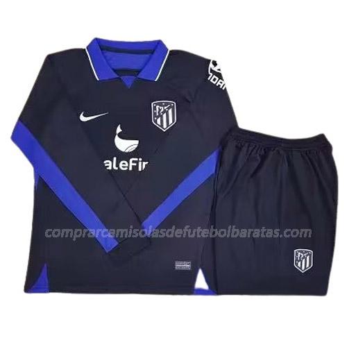 camisola atlético de madrid manga comprida equipamento suplente para 2022-23
