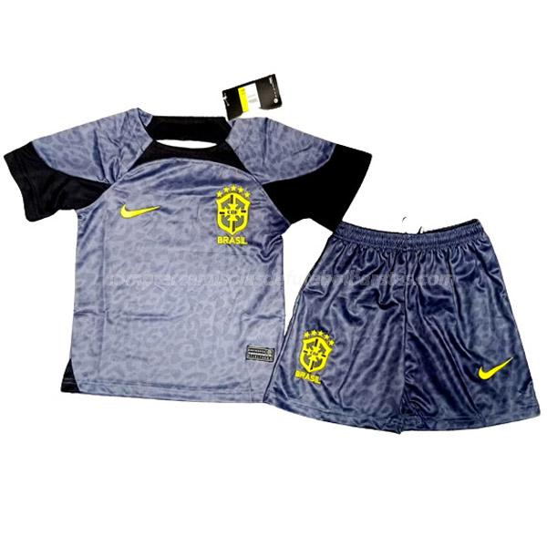 camisola brasil crianças guarda-redes copa do mundo preto 2022