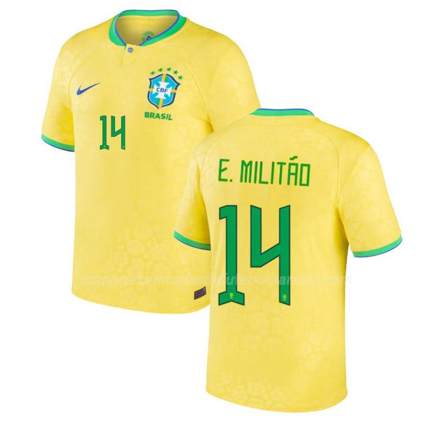 camisola brasil e. militão copa do mundo equipamento principal 2022
