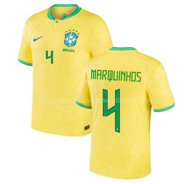 camisola brasil marquinhos copa do mundo equipamento principal 2022