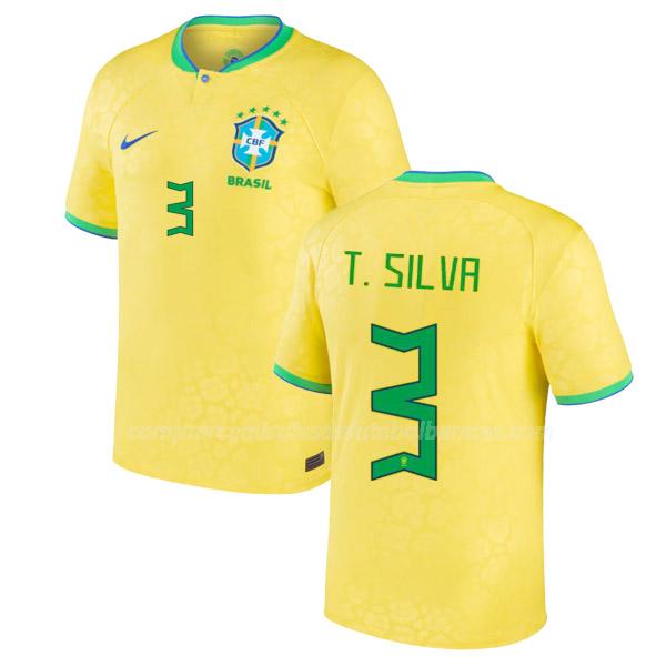camisola brasil t. silva copa do mundo equipamento principal 2022