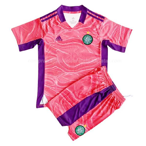 camisola celtic de glasgow crianças guarda-redes rosa para 2021-22