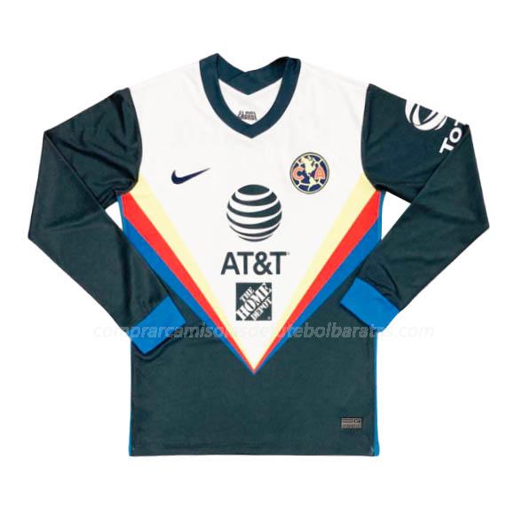 camisola club america manga comprida equipamento suplente para 2020-21