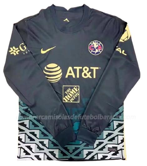 camisola club america manga comprida equipamento suplente para 2021-22