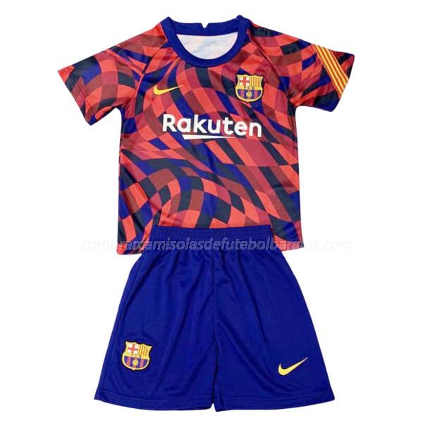 camisola fc barcelona crianças pre-match 2020-21