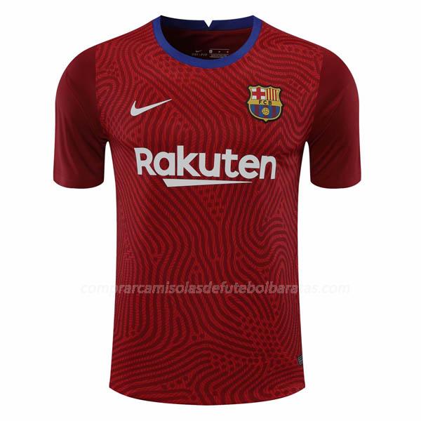 camisola fc barcelona guarda-redes vermelho para 2020-21