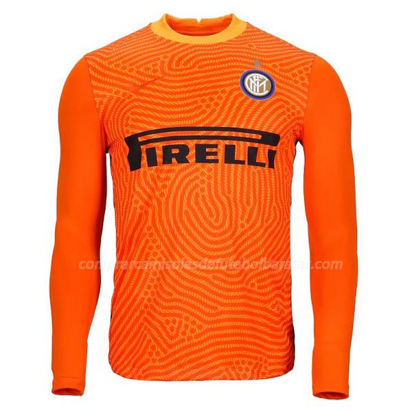 camisola inter de milão manga comprida do guarda-redes laranja 2020-21