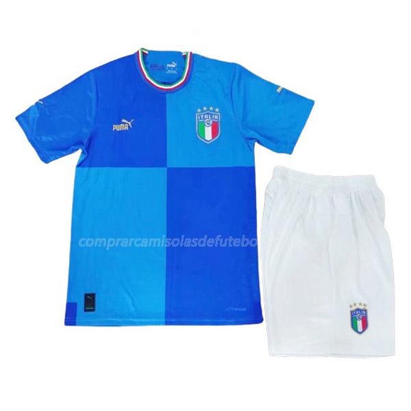 camisola itália crianças equipamento principal para copa do mundo de 2022