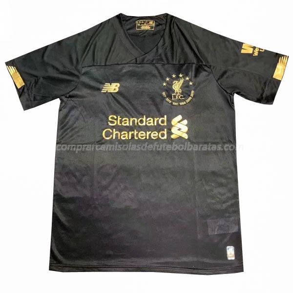camisola liverpool six times collection preto 2019-2020