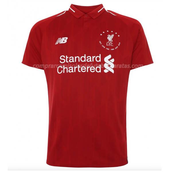 camisola liverpool six times collection vermelho 2019-2020