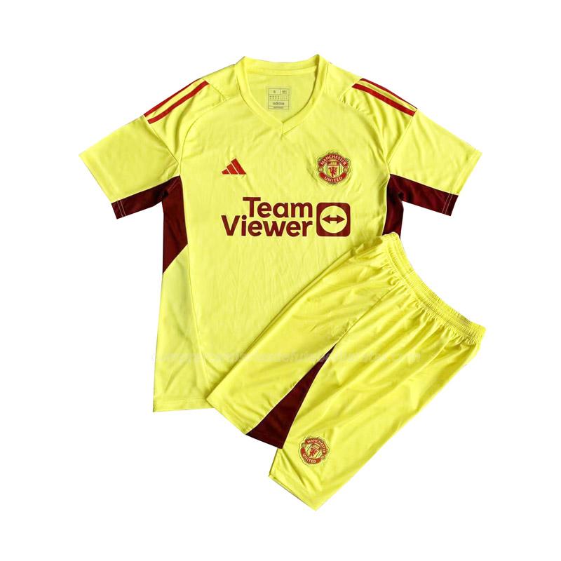camisola manchester united crianças guarda-redes amarelo 2023-24