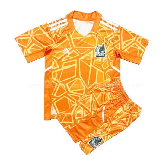 camisola méxico crianças copa do mundo laranja 2022