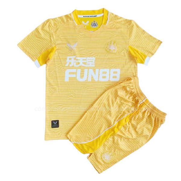 camisola newcastle united crianças do guarda-redes amarelo para 2021-22