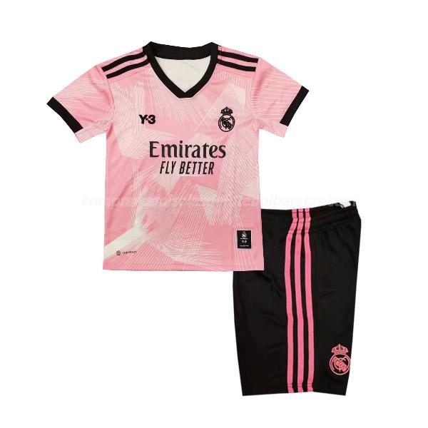 camisola real madrid crianças y-3 rosa para 2022