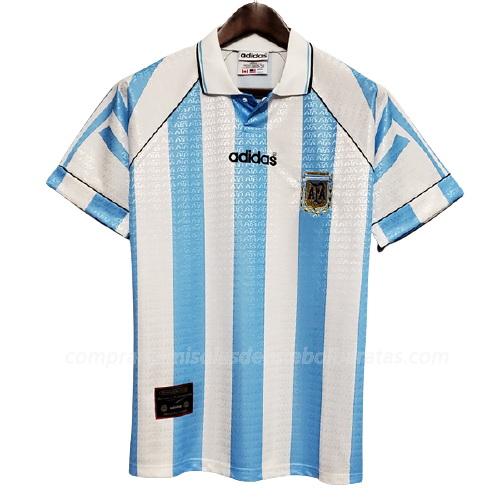 camisola retrô argentina equipamento principal para 1996