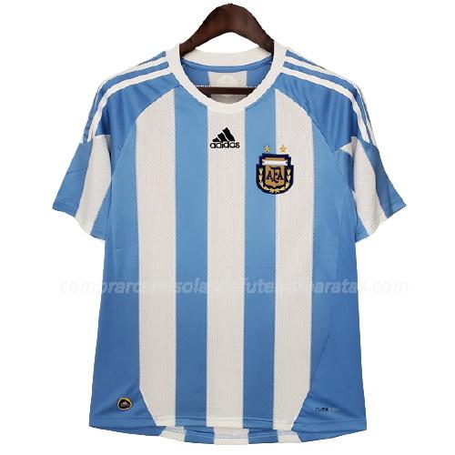 camisola retrô argentina equipamento principal para 2010