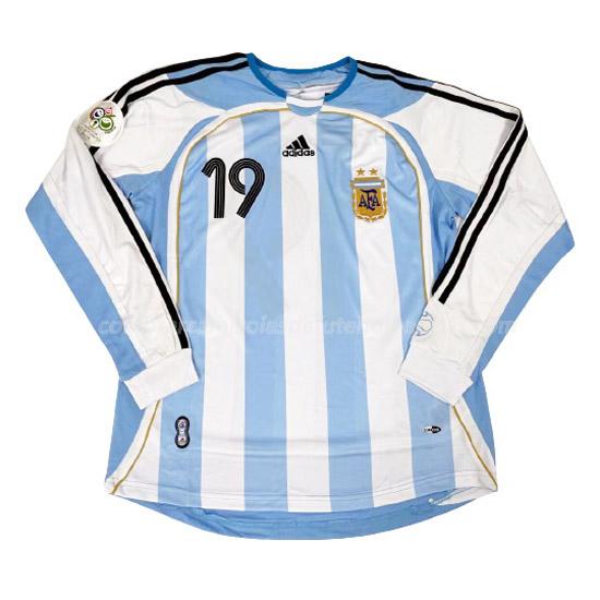 camisola retrô argentina manga comprida equipamento principal 2006