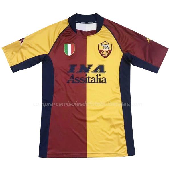 camisola retrô as roma equipamento principal para 2001-2002