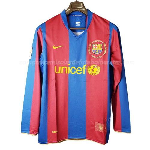 camisola retrô barcelona manga comprida equipamento principal 2007-2008