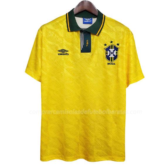 camisola retrô brasil equipamento principal para 1991-1993