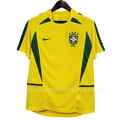 camisola retrô brasil equipamento principal para 2002