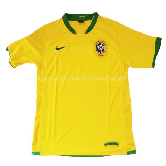camisola retrô brasil equipamento principal para 2006