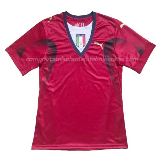 camisola retrô itália guarda-redes vermelho para 2006