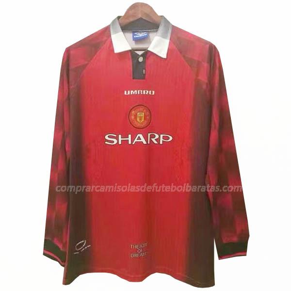 camisola retrô manchester united manga comprida equipamento principal para 1996-1997