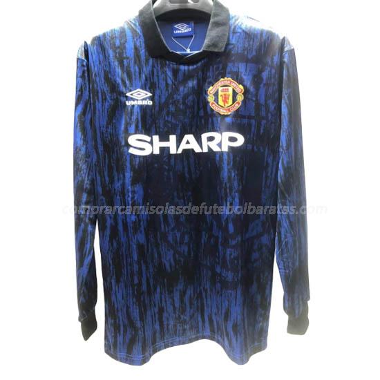 camisola retrô manchester united manga comprida equipamento suplente para 1993
