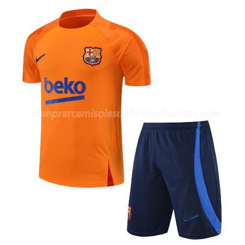 camisola training barcelona traje laranja 2022-23