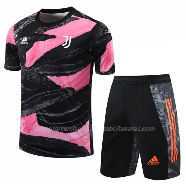 camisola training e calças juventus preto-rosa 2020-21
