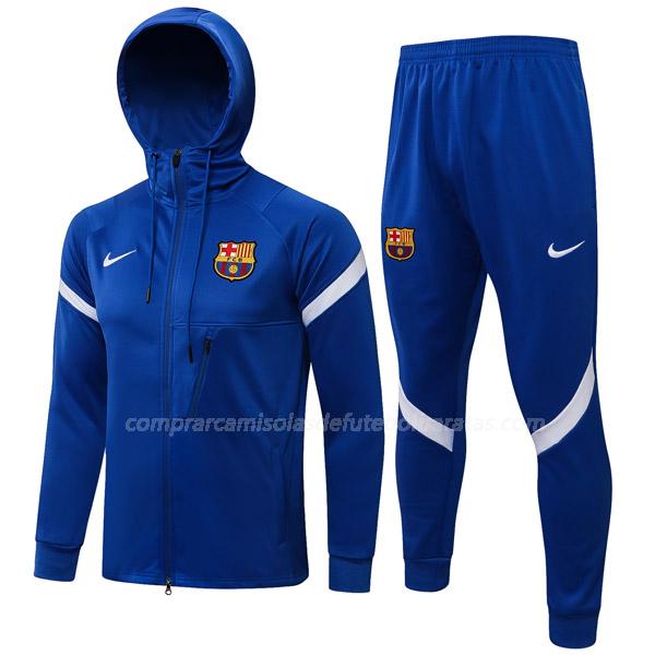 casaco com carapuço barcelona fcb2 azul 2021-22