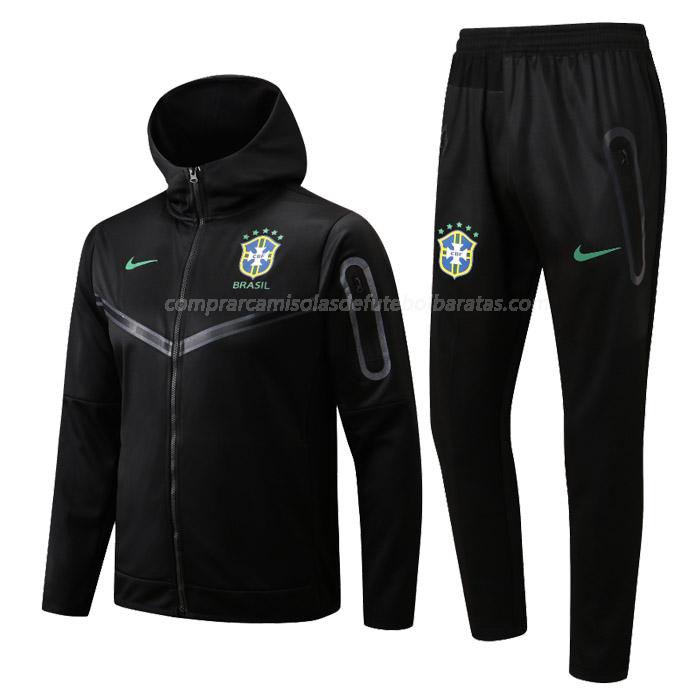 casaco com carapuço brasil 22125a1 preto 2022-23