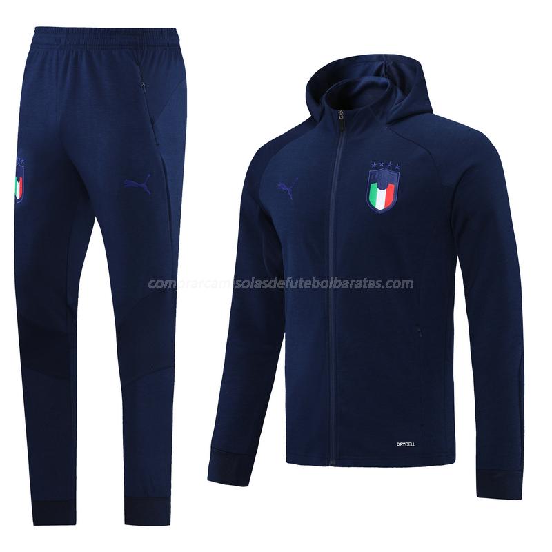 casaco com carapuço itália azul-marinho 2021-22