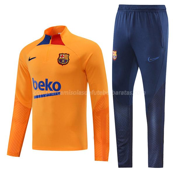 sweatshirt barcelona laranja 2022-23