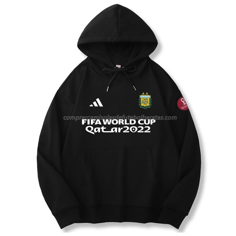 sweatshirt com carapuço argentina copa do mundo 221125a1 preto 2022