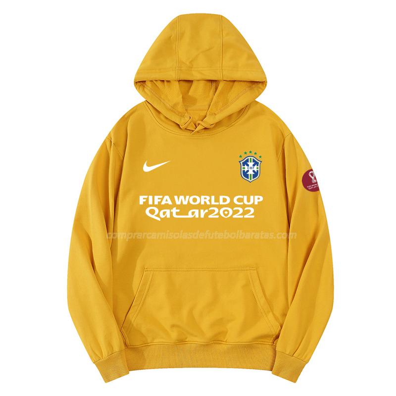 sweatshirt com carapuço brasil copa do mundo 221125a1 amarelo 2022