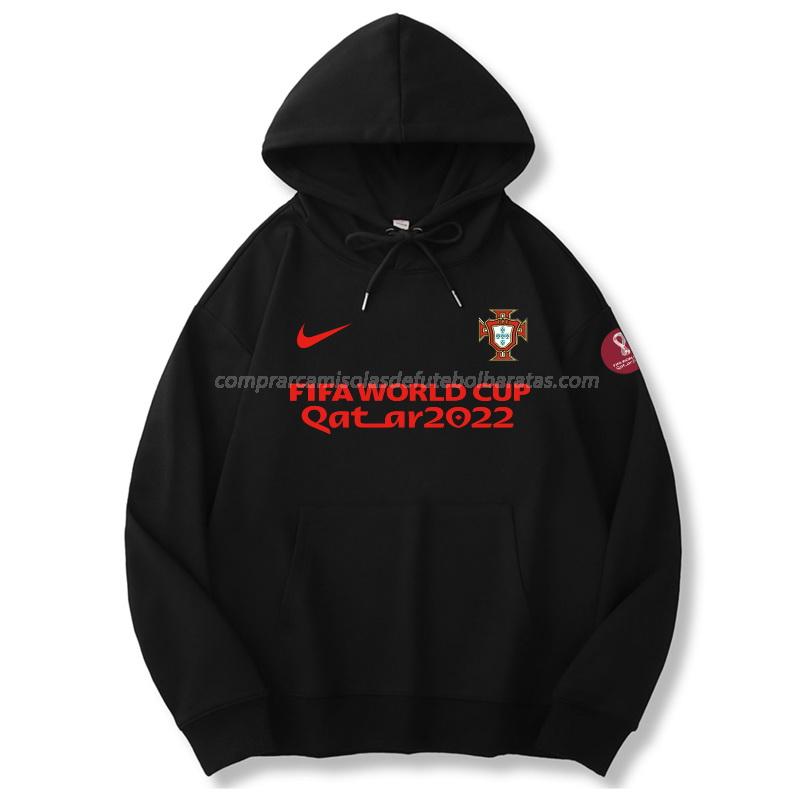 sweatshirt com carapuço portugal copa do mundo 221125a1 preto 2022