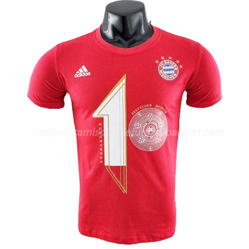 t-shirt bayern de munich 10 campione vermelho 2022